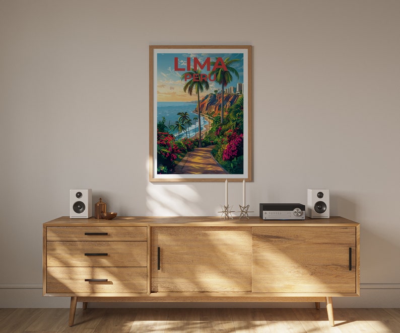 Lima Travel Poster, Lima Wall Art, Peru Print, Peru Poster, Miraflores Poster, South America Poster, Lima Gift