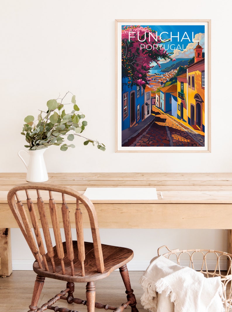 Funchal Travel Poster, Portugal Wall Art, Portugal Print, Funchal Poster, Portugal Poster, Funchal Print, Funchal Art