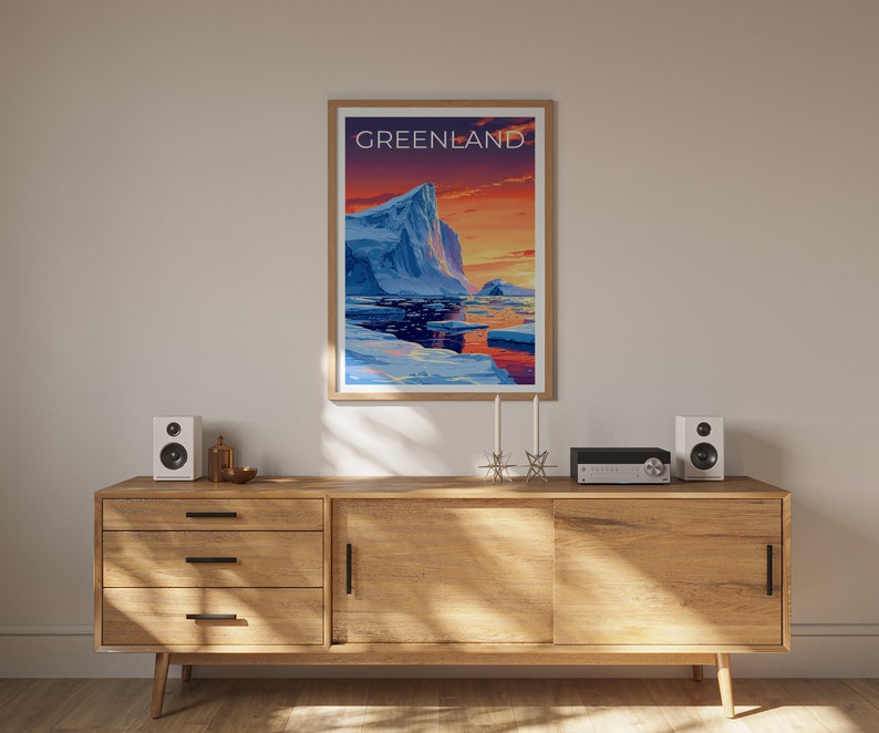 Greenland Poster, Greenland Print, Iceberg Poster, Ice Shelf Print, Greenland Travel Poster, Iceberg Art, Greenland Gift