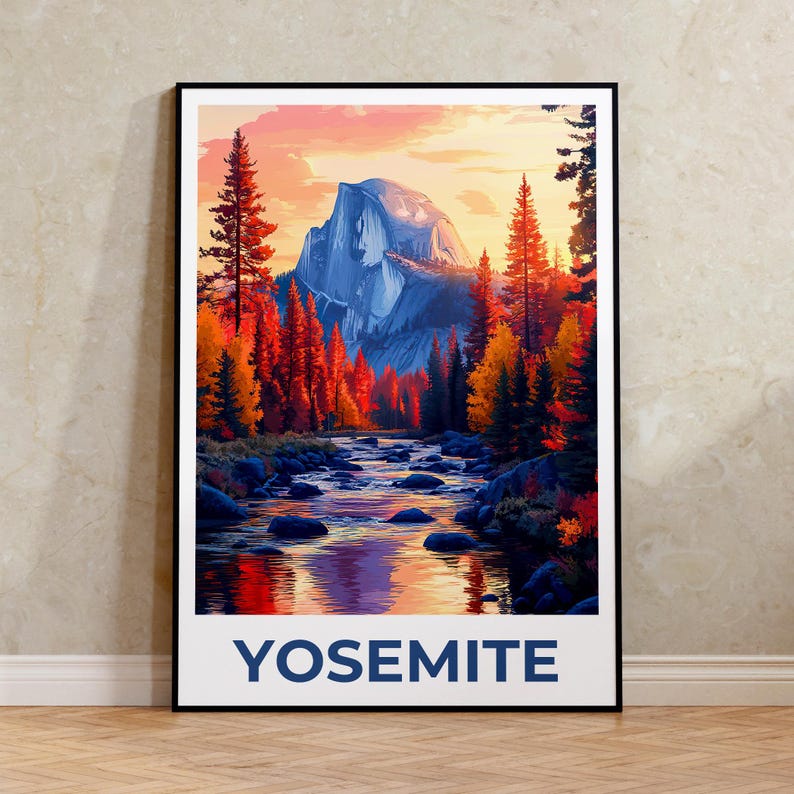 Affiche du parc national de Yosemite, impression Half Dome, affiche de Californie, affiche Half Dome, affiche Yosemite, cadeau Yosemite, impression Californie