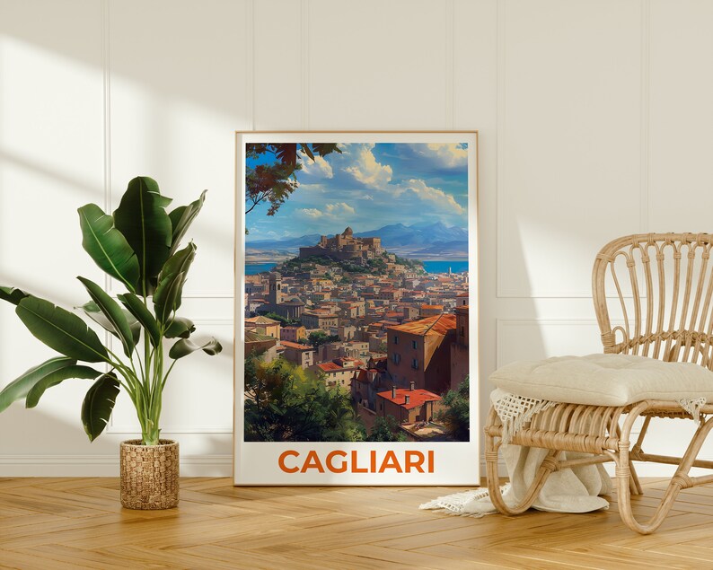 Cagliari Travel Poster, Sardinia Wall Art, Sardinia Print, Cagliari Poster, Italy Poster, Cagliari Art