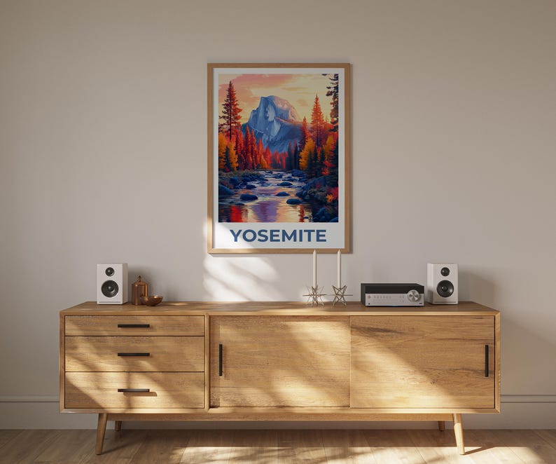 Affiche du parc national de Yosemite, impression Half Dome, affiche de Californie, affiche Half Dome, affiche Yosemite, cadeau Yosemite, impression Californie