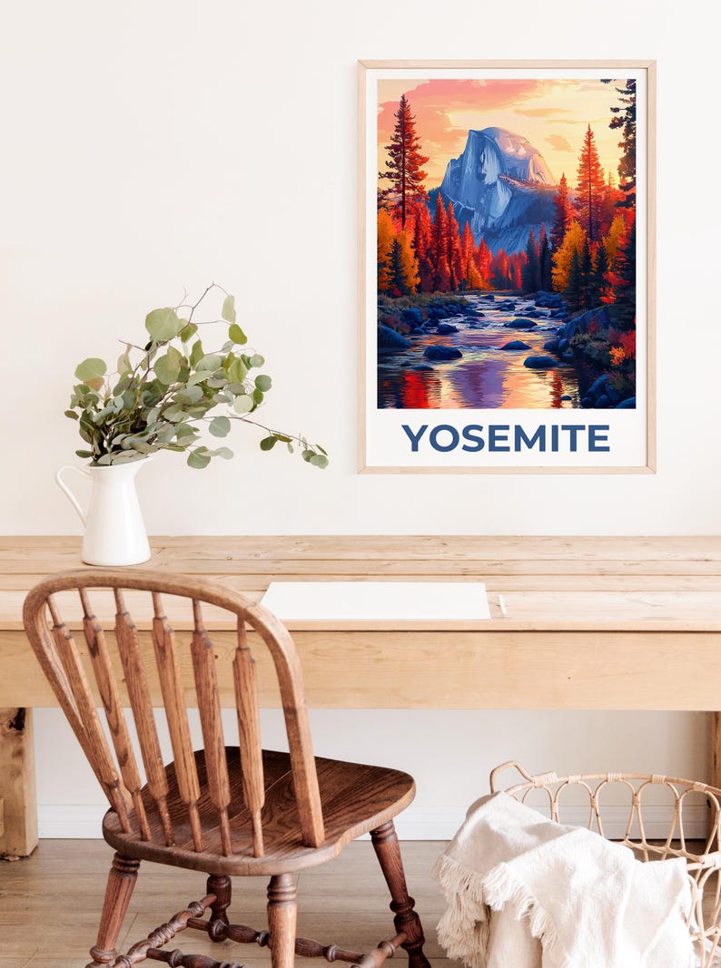 Affiche du parc national de Yosemite, impression Half Dome, affiche de Californie, affiche Half Dome, affiche Yosemite, cadeau Yosemite, impression Californie