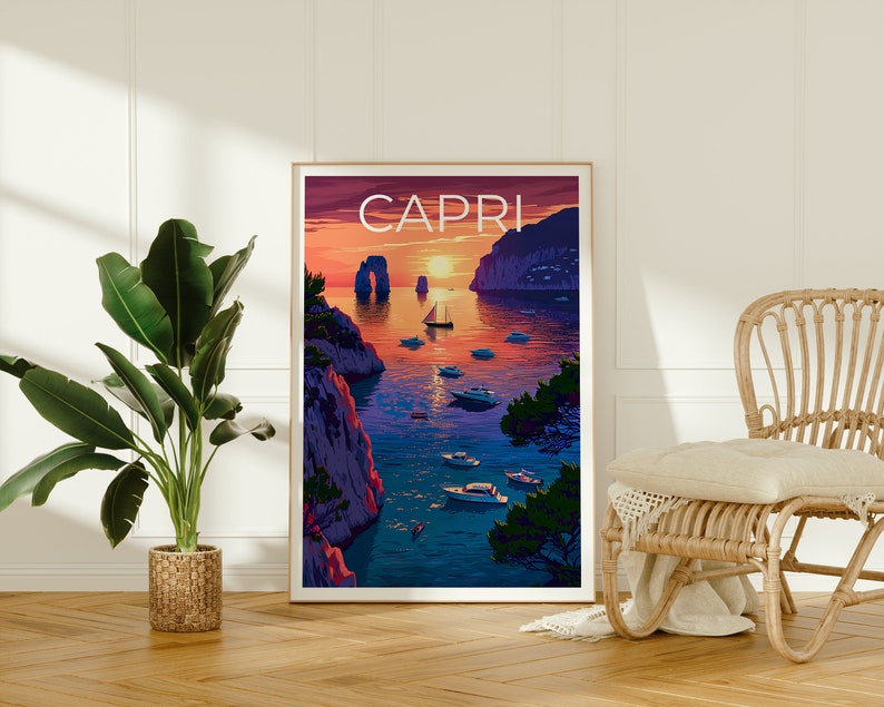 Capri Poster, Capri Print, Italy Poster, Italy Print, Capri Travel Poster, Italy Art, Capri Art