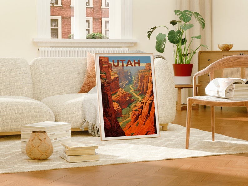Utah Travel Poster, Utah Wall Art, Utah Print, Utah Poster, Zion Poster, Utah Art