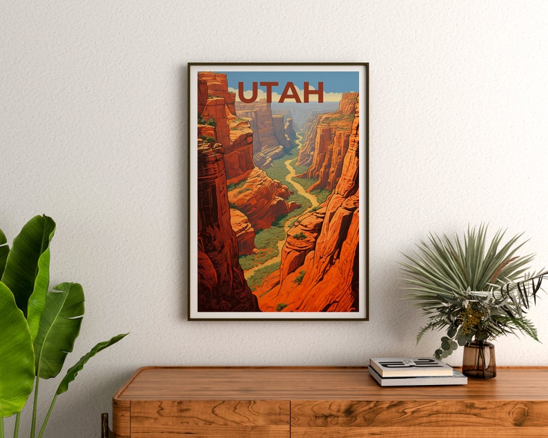 Utah Travel Poster, Utah Wall Art, Utah Print, Utah Poster, Zion Poster, Utah Art
