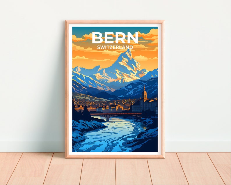 Bern Travel Poster, Switzerland Wall Art, Switzerland Print, Bern Poster, Switzerland Poster, City Poster, Europe Poster, Bern Art