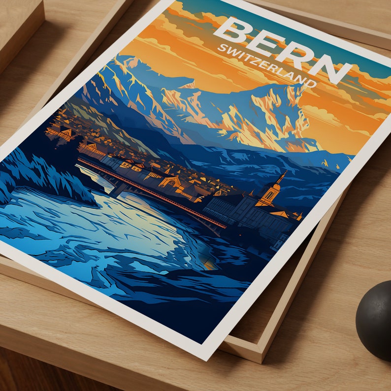 Bern Travel Poster, Switzerland Wall Art, Switzerland Print, Bern Poster, Switzerland Poster, City Poster, Europe Poster, Bern Art