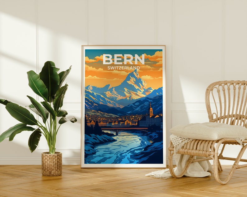 Bern Travel Poster, Switzerland Wall Art, Switzerland Print, Bern Poster, Switzerland Poster, City Poster, Europe Poster, Bern Art