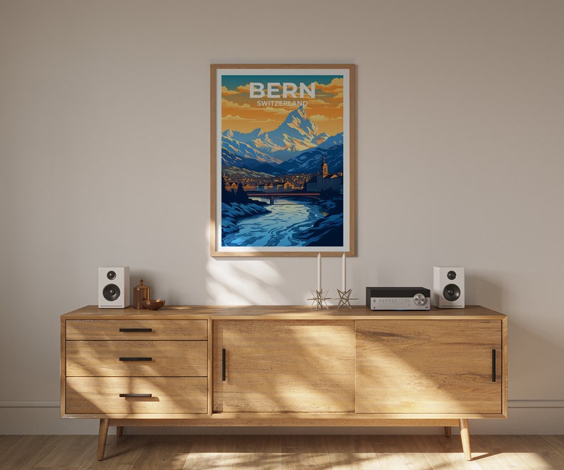 Bern Travel Poster, Switzerland Wall Art, Switzerland Print, Bern Poster, Switzerland Poster, City Poster, Europe Poster, Bern Art