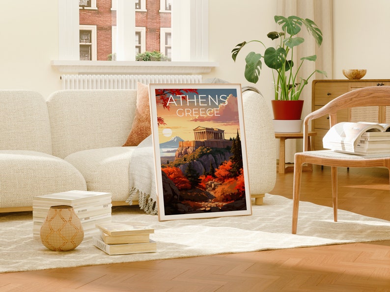 Athens Travel Poster, Parthenon Wall Art, Parthenon Print, Athens Poster, Acropolis Poster, Parthenon Poster