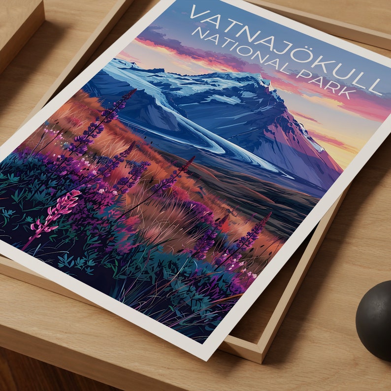 Vatnajökull National Park Poster, Iceland Print, Iceland Poster, Vatnajökull Print, Vatnajokull Poster, Iceland Art, Vatnajökull Art