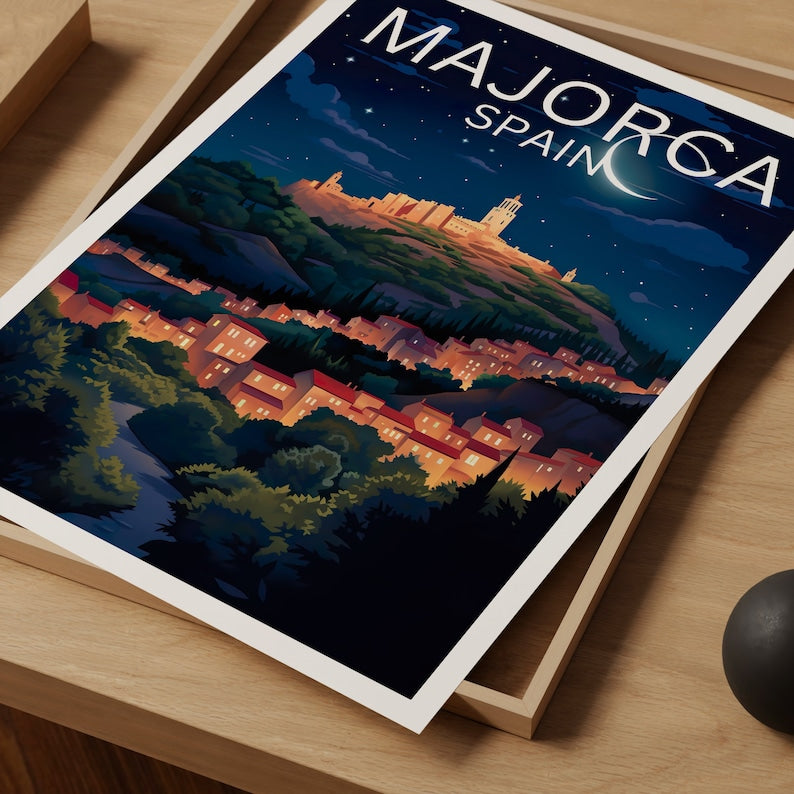Majorca Travel Poster, Spain Wall Art, Spain Print, Majorca Poster, Mallorca Poster, Island Poster, Majorca Art
