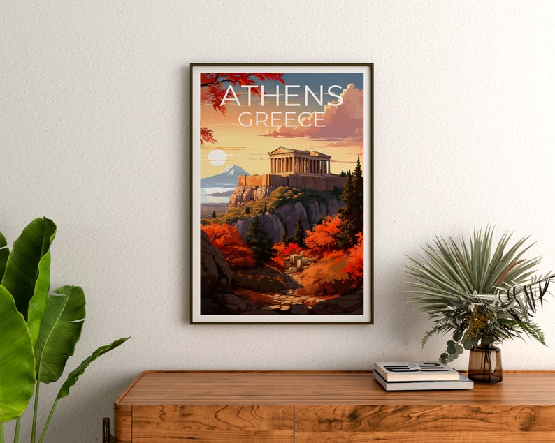 Athens Travel Poster, Parthenon Wall Art, Parthenon Print, Athens Poster, Acropolis Poster, Parthenon Poster