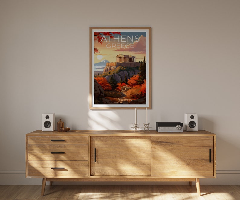 Athens Travel Poster, Parthenon Wall Art, Parthenon Print, Athens Poster, Acropolis Poster, Parthenon Poster