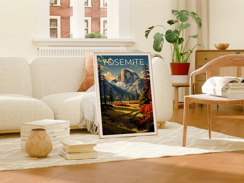 Yosemite Travel Poster, Half Dome Wall Art, Half Dome Print, Yosemite Poster, Half Dome Poster, Yosemite Print, Yosemite Art