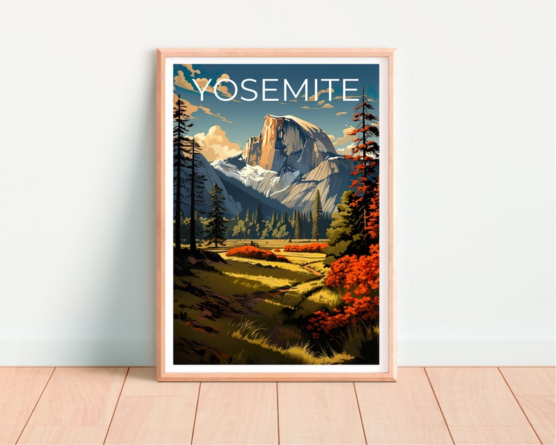 Yosemite Travel Poster, Half Dome Wall Art, Half Dome Print, Yosemite Poster, Half Dome Poster, Yosemite Print, Yosemite Art