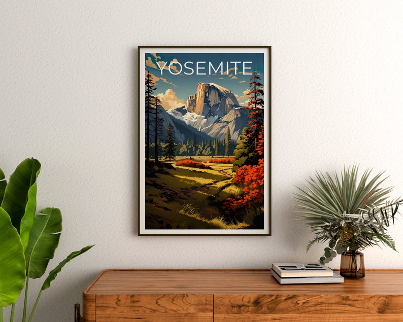 Yosemite Travel Poster, Half Dome Wall Art, Half Dome Print, Yosemite Poster, Half Dome Poster, Yosemite Print, Yosemite Art