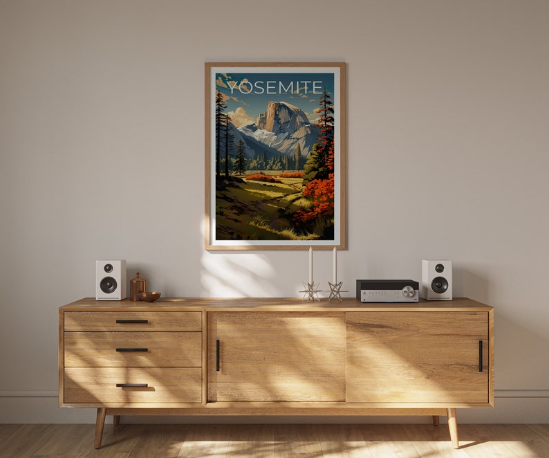 Yosemite Travel Poster, Half Dome Wall Art, Half Dome Print, Yosemite Poster, Half Dome Poster, Yosemite Print, Yosemite Art