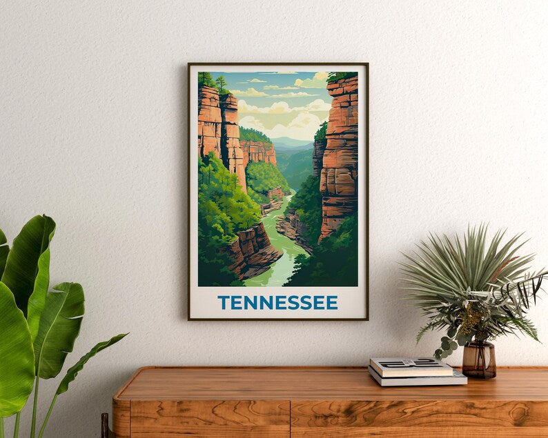Tennessee Travel Print Big South Fork Poster Cumberland River Wall Art Tennessee Poster Home Decor Birthday Gift
