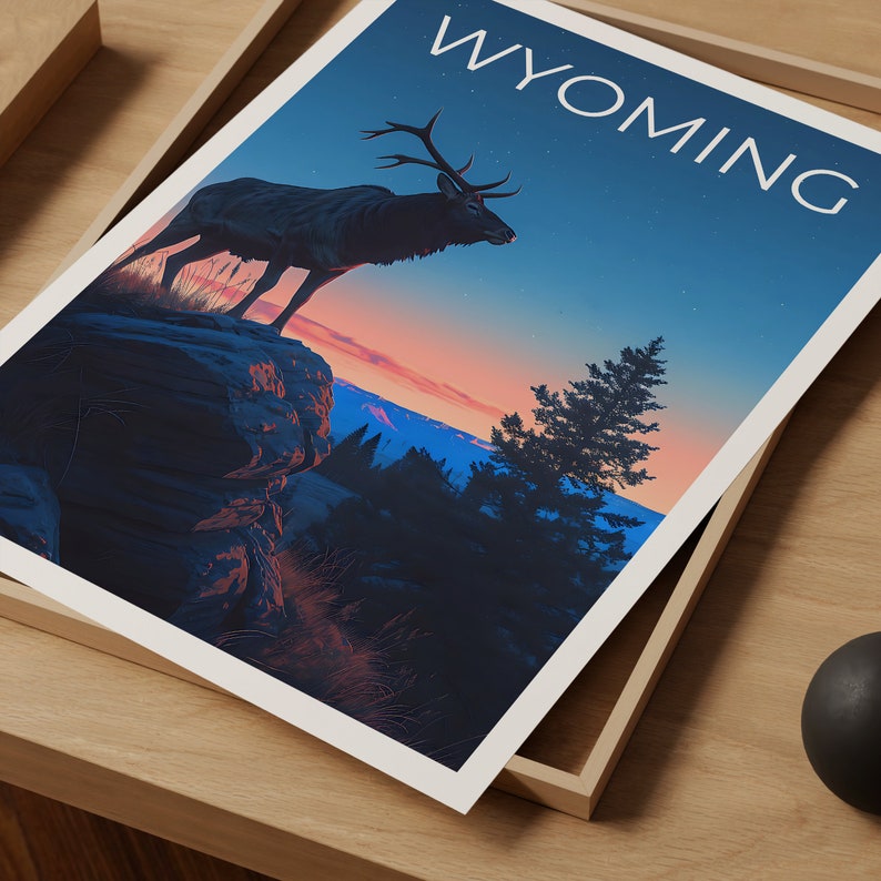 Wyoming Reiseposter, Wyoming Wandkunst, Wyoming Druck, Wyoming Kunst
