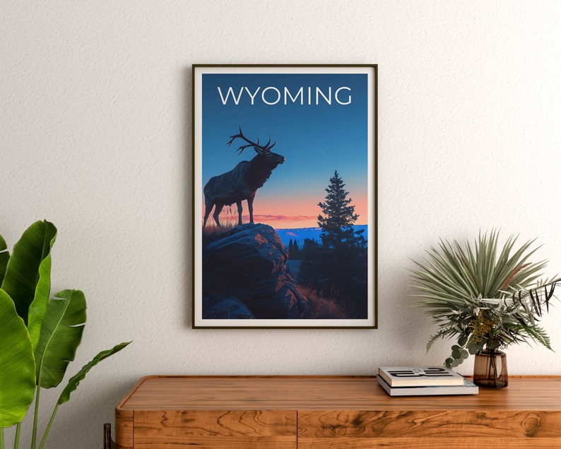 Wyoming Reiseposter, Wyoming Wandkunst, Wyoming Druck, Wyoming Kunst