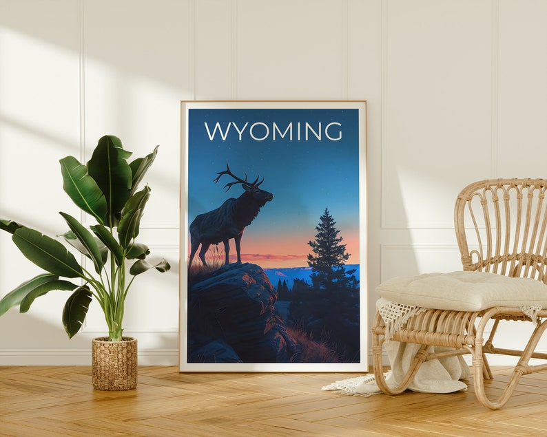 Wyoming Reiseposter, Wyoming Wandkunst, Wyoming Druck, Wyoming Kunst