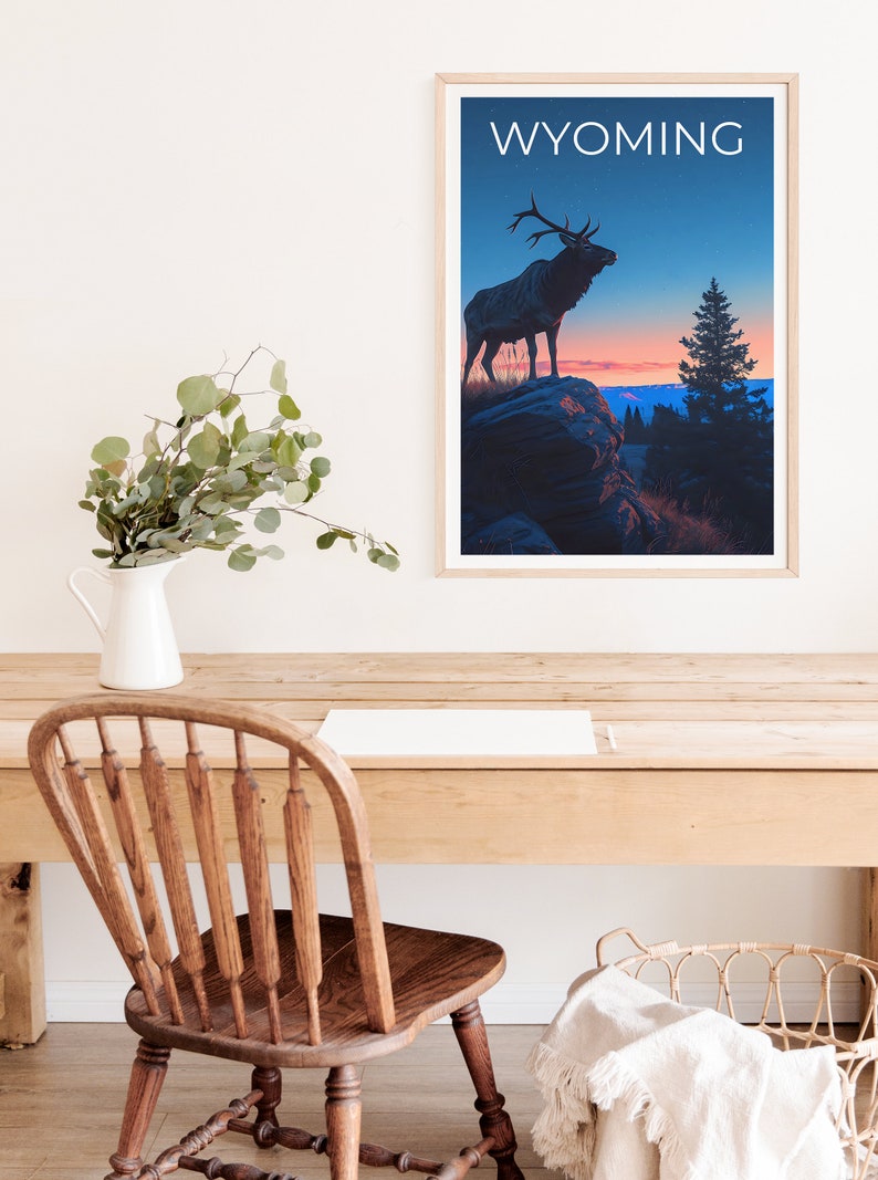 Wyoming Reiseposter, Wyoming Wandkunst, Wyoming Druck, Wyoming Kunst