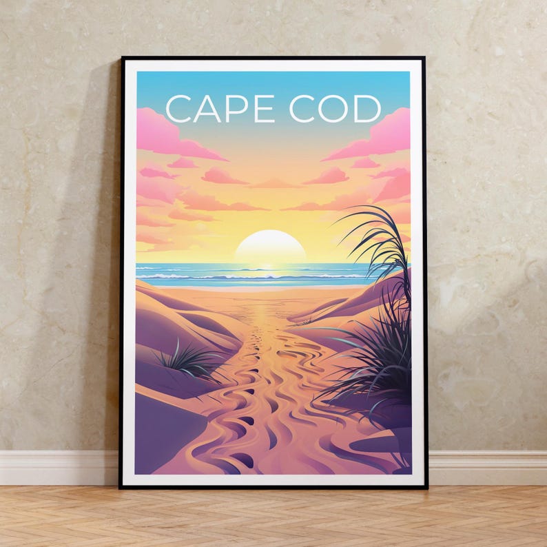 Cape Cod Poster, Massachusetts Cape Cod Print, Beach Art, Massachusetts Print, Beach Poster, Cape Cod Gift, Vacation Print
