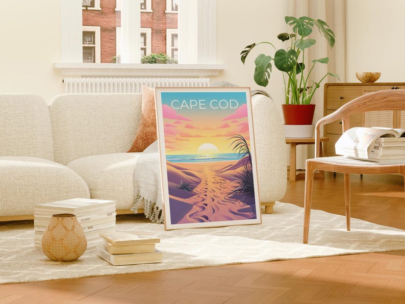 Cape Cod Poster, Massachusetts Cape Cod Print, Beach Art, Massachusetts Print, Beach Poster, Cape Cod Gift, Vacation Print