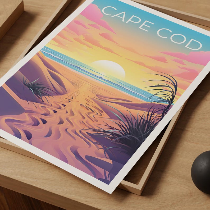 Cape Cod Poster, Massachusetts Cape Cod Print, Beach Art, Massachusetts Print, Beach Poster, Cape Cod Gift, Vacation Print
