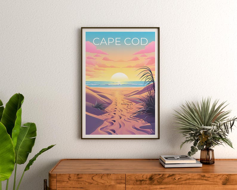 Cape Cod Poster, Massachusetts Cape Cod Print, Beach Art, Massachusetts Print, Beach Poster, Cape Cod Gift, Vacation Print