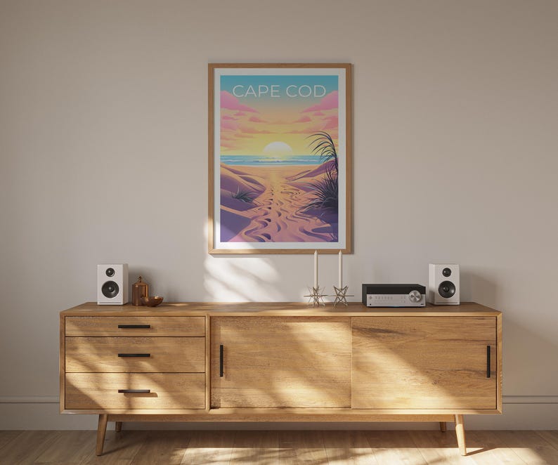 Cape Cod Poster, Massachusetts Cape Cod Print, Beach Art, Massachusetts Print, Beach Poster, Cape Cod Gift, Vacation Print