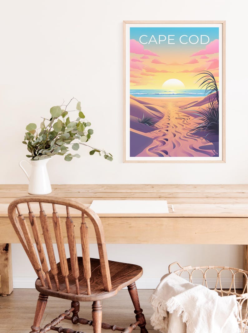 Cape Cod Poster, Massachusetts Cape Cod Print, Beach Art, Massachusetts Print, Beach Poster, Cape Cod Gift, Vacation Print