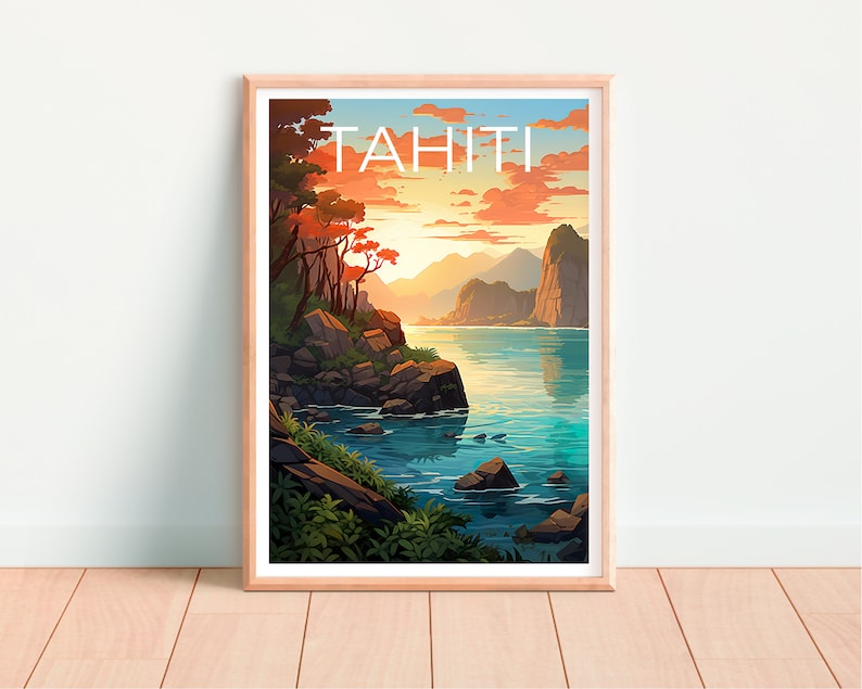 Tahiti Travel Poster, Tahiti Wall Art, Tahiti Print, Tahiti Poster, Tahiti Poster, Nature Poster, Tahiti Art