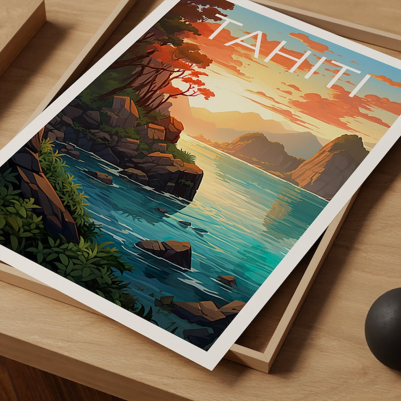 Tahiti Travel Poster, Tahiti Wall Art, Tahiti Print, Tahiti Poster, Tahiti Poster, Nature Poster, Tahiti Art