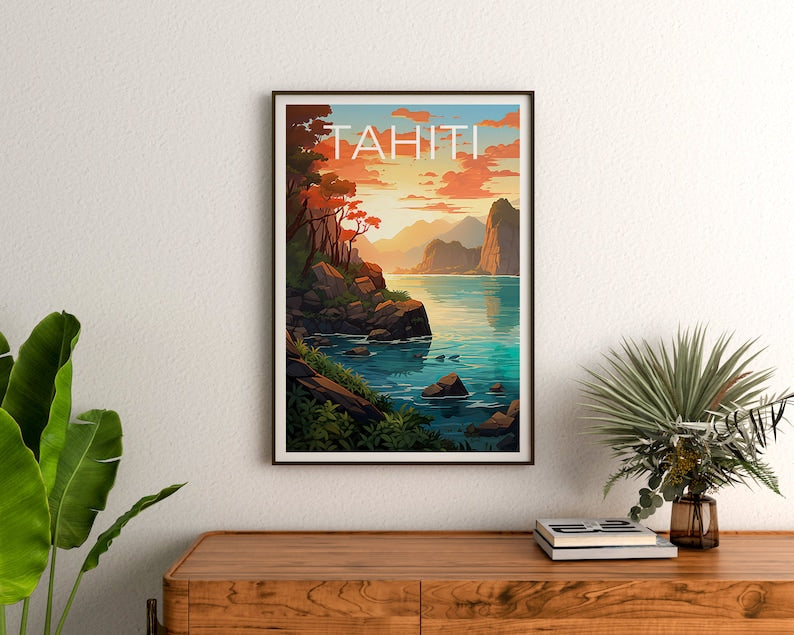 Tahiti Travel Poster, Tahiti Wall Art, Tahiti Print, Tahiti Poster, Tahiti Poster, Nature Poster, Tahiti Art