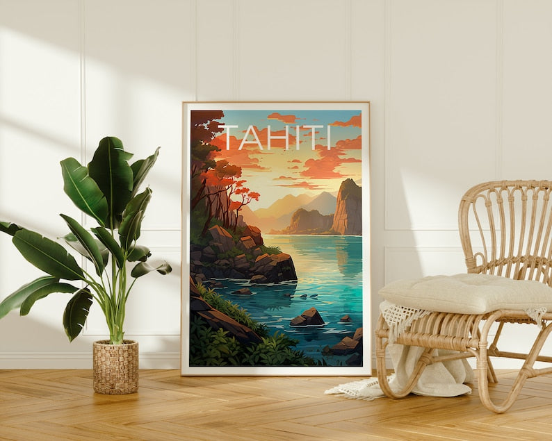 Tahiti Travel Poster, Tahiti Wall Art, Tahiti Print, Tahiti Poster, Tahiti Poster, Nature Poster, Tahiti Art