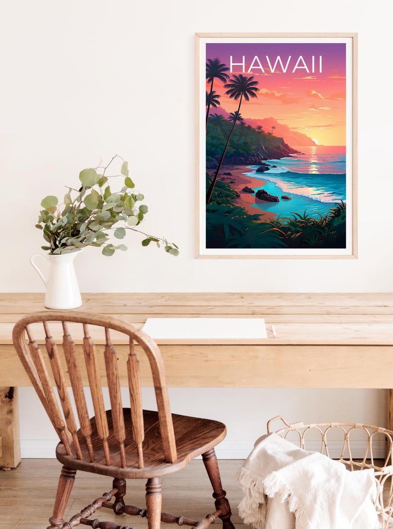 Hawaii Poster, Beach Print, Hawaii Art, Kauai Print, Hawaii Beach Poster, Hawaii Gift, Travel Gift