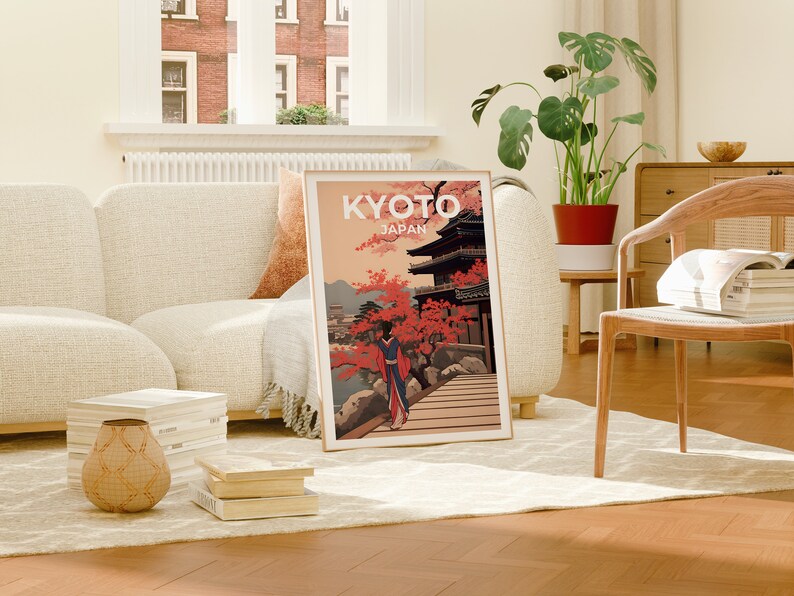 Kyoto Travel Poster, Japan Wall Art, Japan Print, Kyoto Poster, Japan Poster, Japanese Temple Poster, Kyoto Art