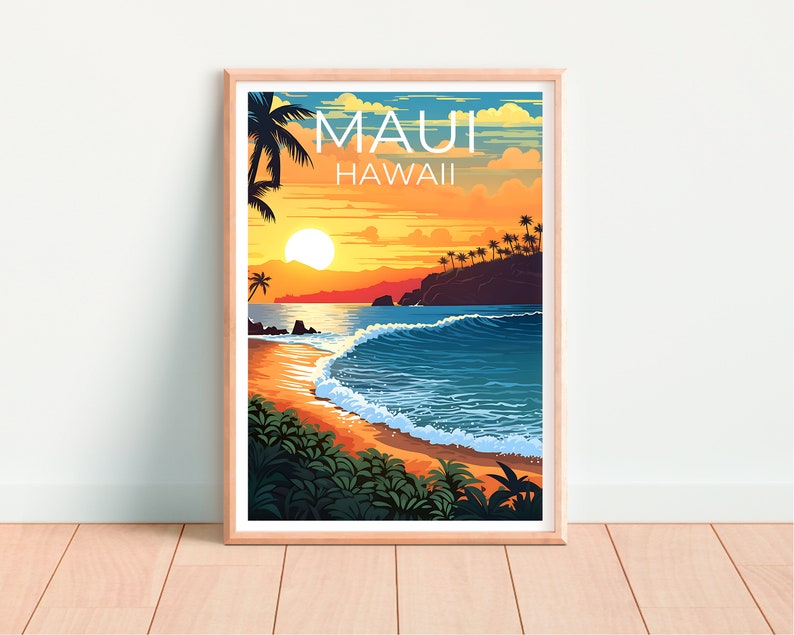 Maui Poster, Maui Print, Hawaii Art, Hawaii Print, Maui Beach Poster, Beach Poster, Maui Wall Art