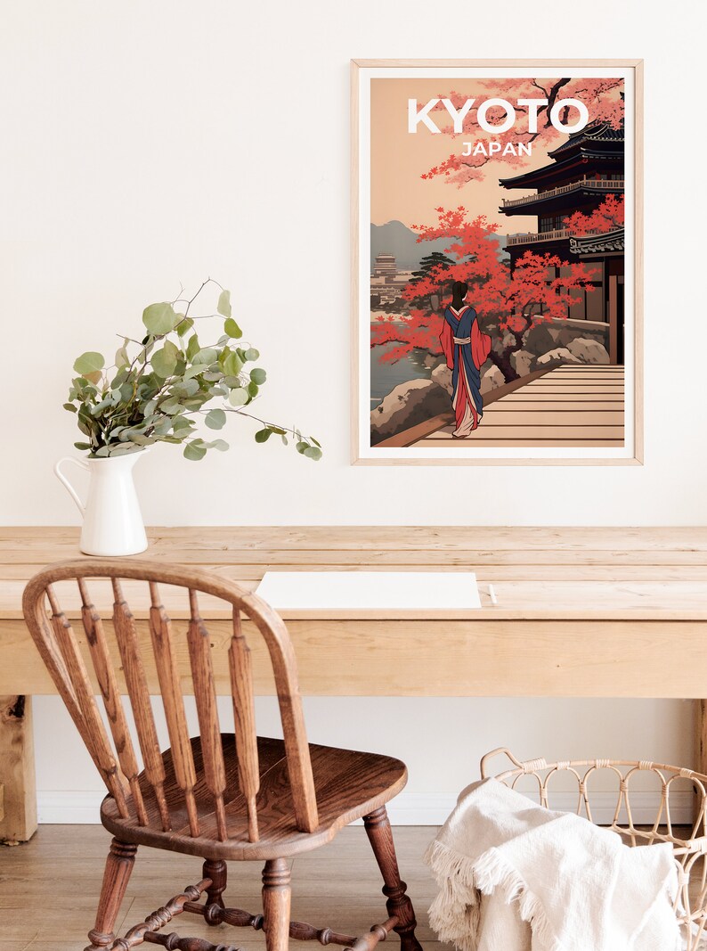 Kyoto Travel Poster, Japan Wall Art, Japan Print, Kyoto Poster, Japan Poster, Japanese Temple Poster, Kyoto Art