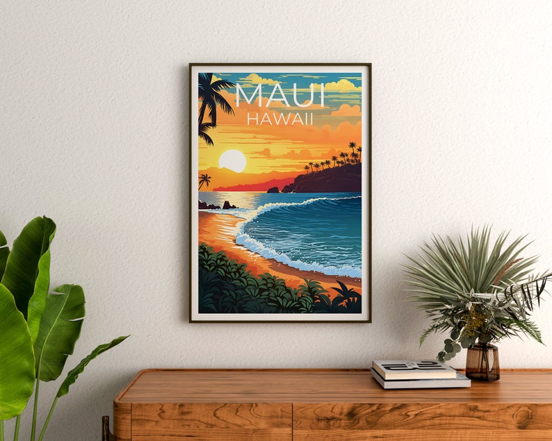 Maui Poster, Maui Print, Hawaii Art, Hawaii Print, Maui Beach Poster, Beach Poster, Maui Wall Art