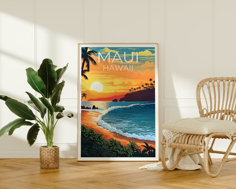 Maui Poster, Maui Print, Hawaii Art, Hawaii Print, Maui Beach Poster, Beach Poster, Maui Wall Art
