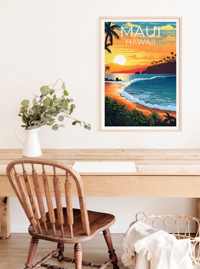 Maui Poster, Maui Print, Hawaii Art, Hawaii Print, Maui Beach Poster, Beach Poster, Maui Wall Art