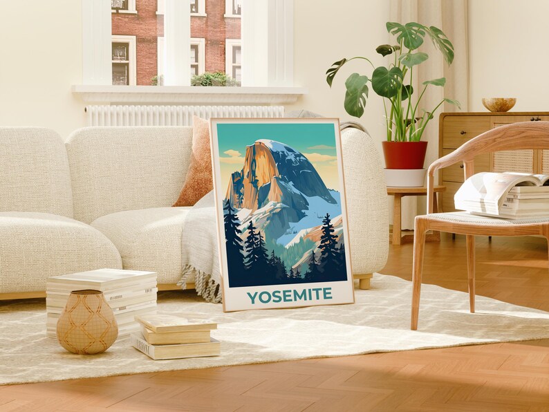 Yosemite Poster, California Travel Print, National Park Art, Half Dome Poster, Scenic Wall Art, Home Decor, Birthday Gift