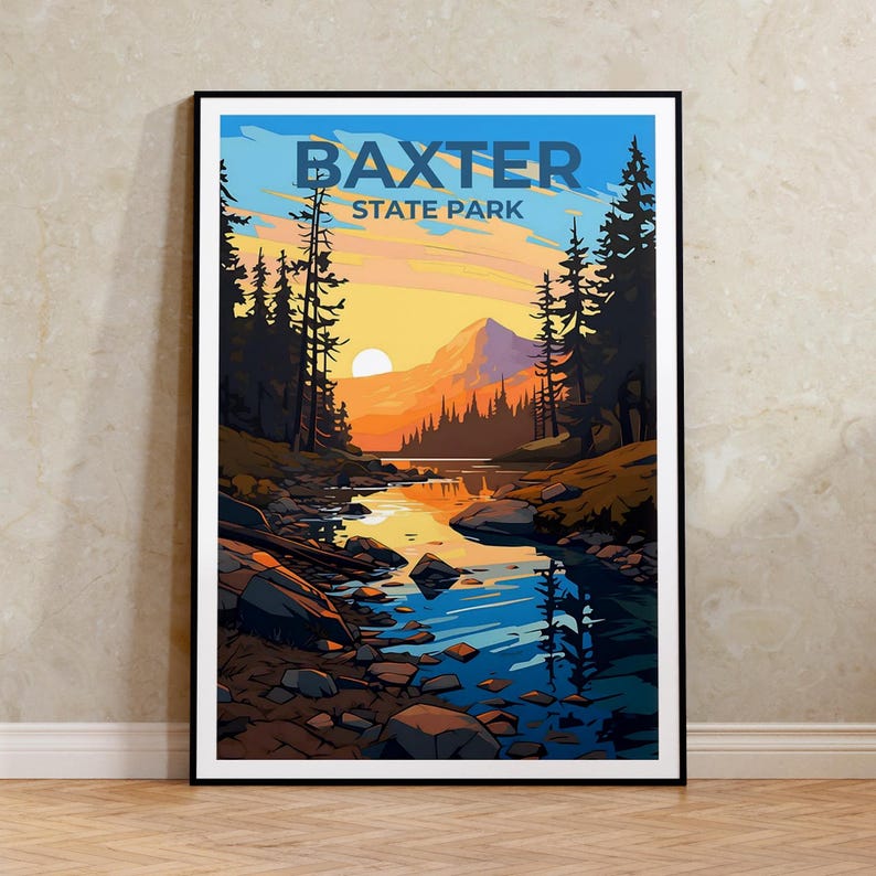 Baxter Reiseposter, Maine Wandkunst, Maine Druck, Baxter Poster, Natur Poster, Maine Poster