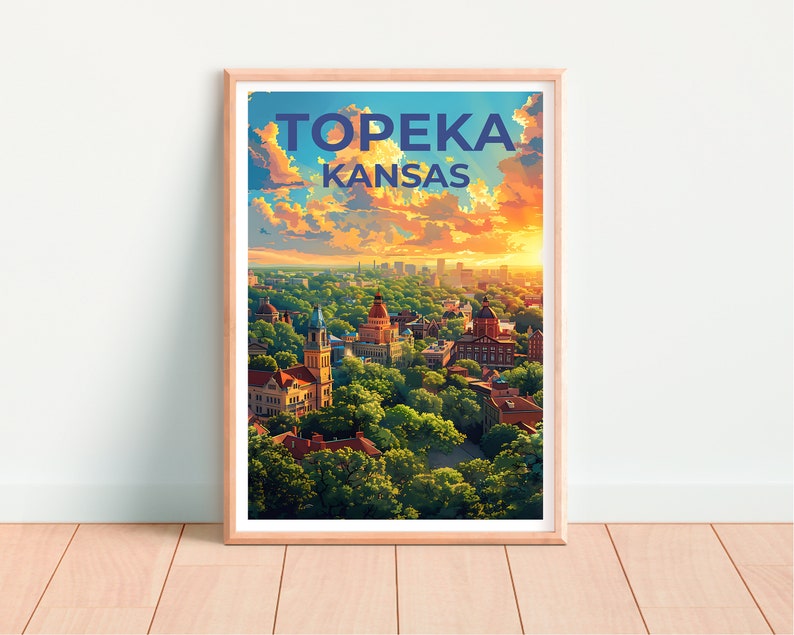 Topeka Poster, Topeka Print, Kansas Art, Kansas Print, Topeka Travel Poster, Kansas Poster, Kansas Gift
