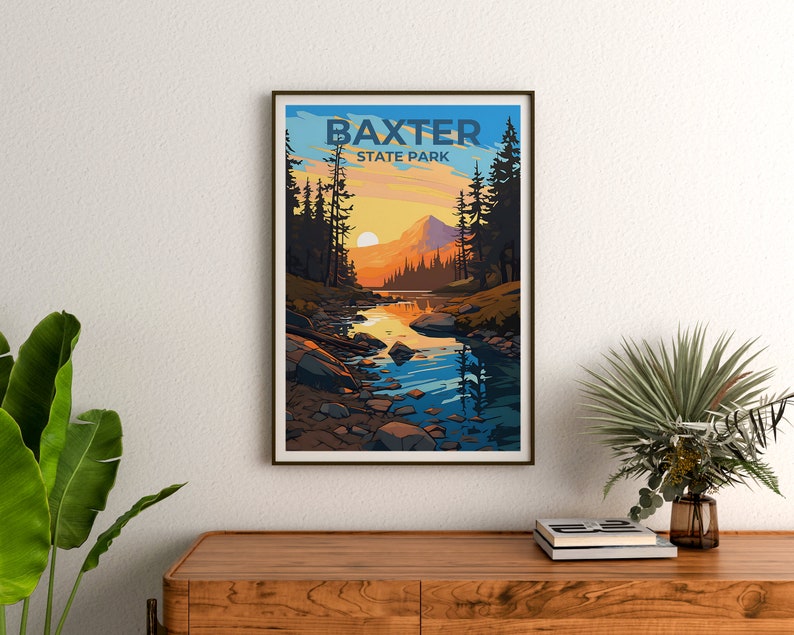 Baxter Reiseposter, Maine Wandkunst, Maine Druck, Baxter Poster, Natur Poster, Maine Poster