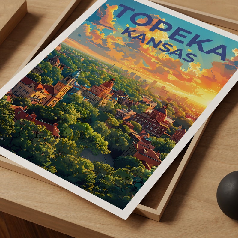 Topeka Poster, Topeka Print, Kansas Art, Kansas Print, Topeka Travel Poster, Kansas Poster, Kansas Gift